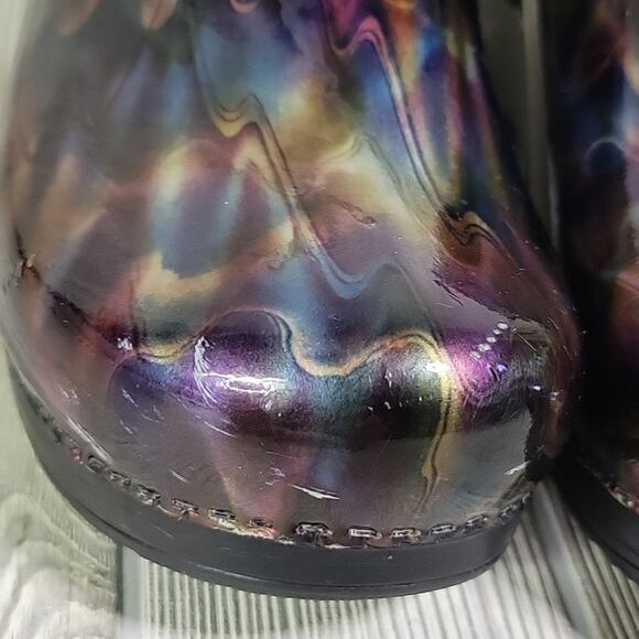 Dansko Mrbled Iridescent Patent Leather Clogs Womens Size 40 US Size 9.5-10 - Picture 11 of 14
